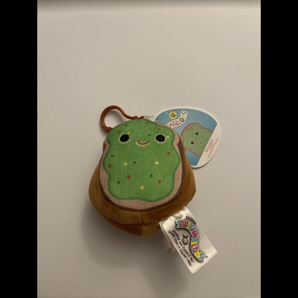 Squishmallows Sinclair the Avocado Toast 3.5” Clip-On Kellytoy Plush